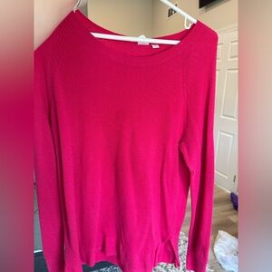 GAP Women's Vibrant Pink Crew Neck Sweater